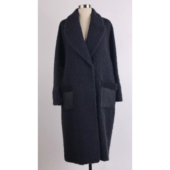 $1280 Elie Tahari Mohair/Wool Blend Overcoat SZ L Grey